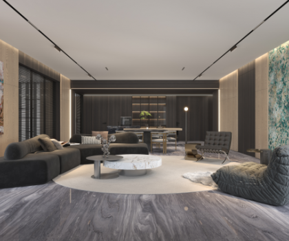 歐若拉精工奢石 | 線性美學充盈的現代私宅，每一處都奢美浪漫